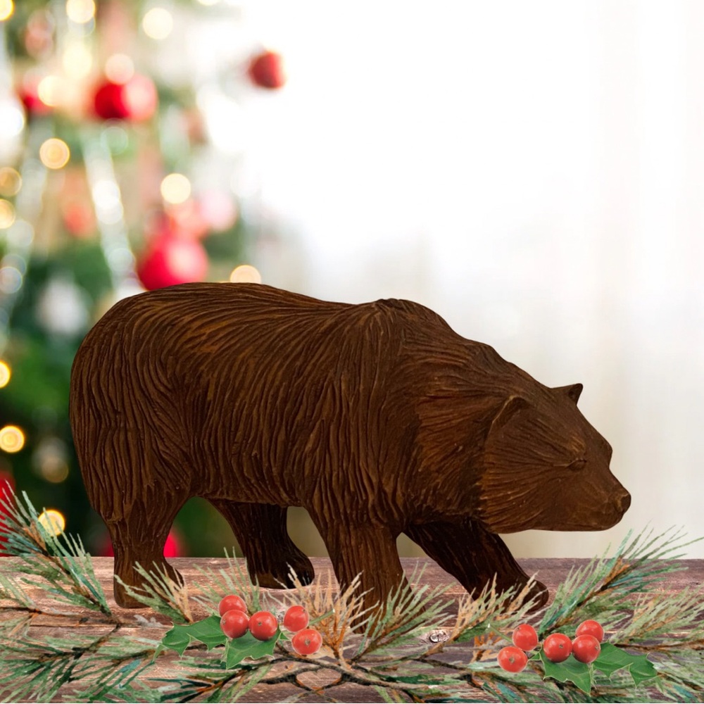 Vintage hand carved grizzly bear one of a kind